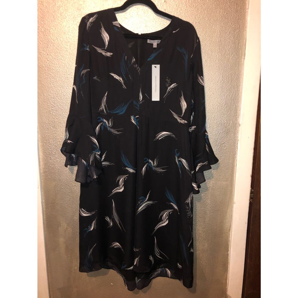 classiques entier Business Office FairyCore Black Blue Whim Floral Dress
